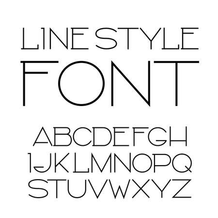 Vector linear font - simple and minimalistic alphabet in line style.のイラスト素材