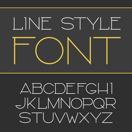 Vector linear font - simple and minimalistic alphabet in line style.のイラスト素材