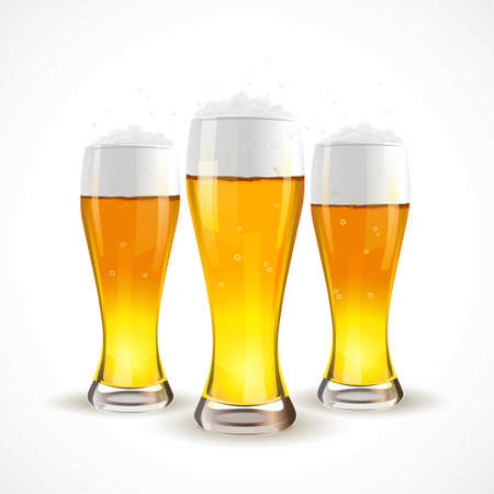 Realistic Isolated glass of beer. Vector illustration.のイラスト素材