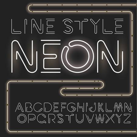 Vector linear font - simple and minimalistic alphabet in line style.のイラスト素材