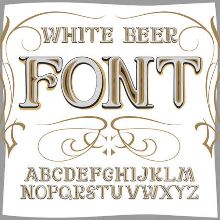 Vector vintage label font. Beer label style.のイラスト素材