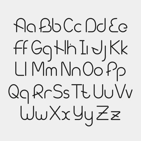 Vector linear font - simple and minimalistic alphabet in line style.のイラスト素材