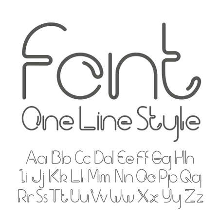 Vector linear font - simple and minimalistic alphabet in line style.のイラスト素材