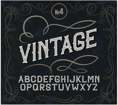 Vintage label font. Alcohol label style.の写真素材