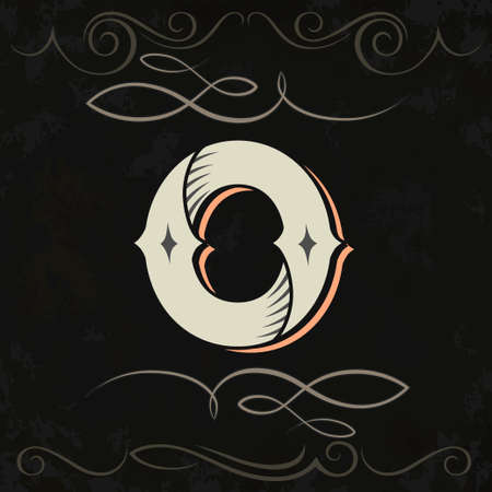 Retro style, western letter design. Letter Oの写真素材