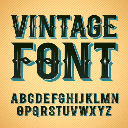 vintage label font. Whiskey label style.の写真素材