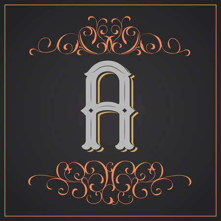 Retro style. Western letter design. Letter Aのイラスト素材