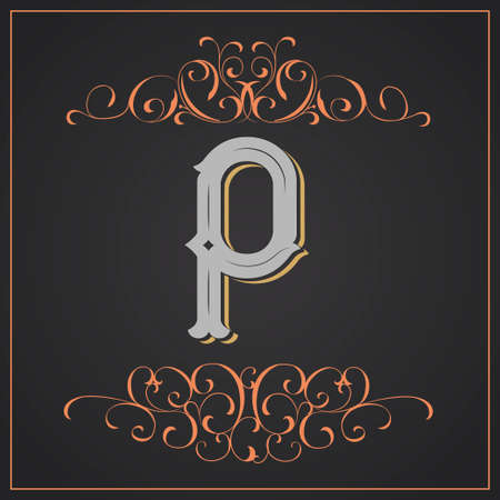 Western letter P design.のイラスト素材