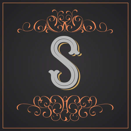 Retro style. Western letter design. Letter Sのイラスト素材