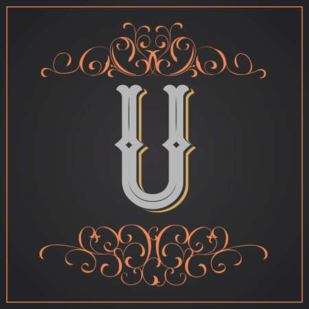 Western letter U design.のイラスト素材