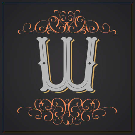 Western letter W design.のイラスト素材