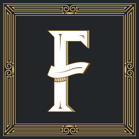Retro style letter F.のイラスト素材