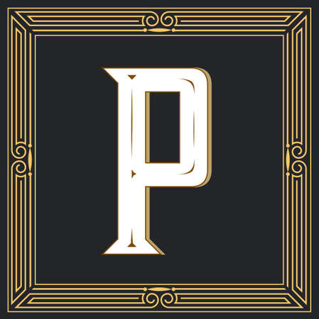 Retro style letter P.のイラスト素材