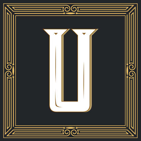 Retro style letter U.のイラスト素材