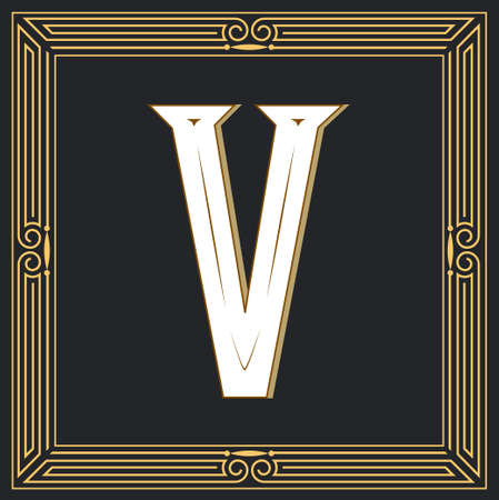 Retro style letter V.のイラスト素材