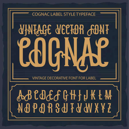 Vintage label font. Cognac label style.の写真素材