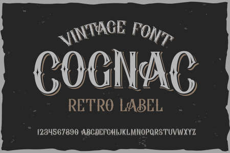 Vector vintage label font. Cognac style.のイラスト素材