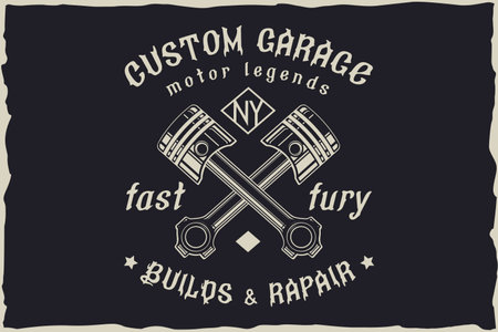 Motorcycle custom repair vector emblem vector vectorのイラスト素材