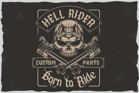 Motorcycle custom repair vector emblemのイラスト素材