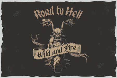 Road to hell - vector tshirt illustrationのイラスト素材