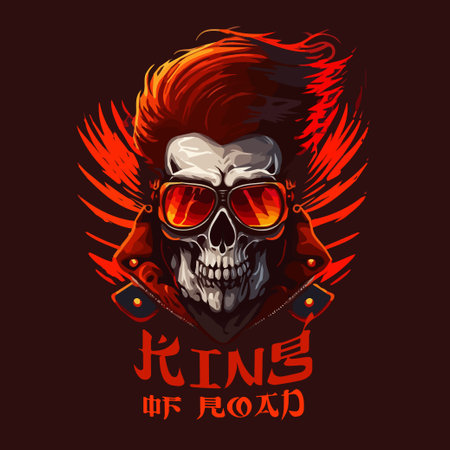 Skull Rider tshirt vector illustration.のイラスト素材