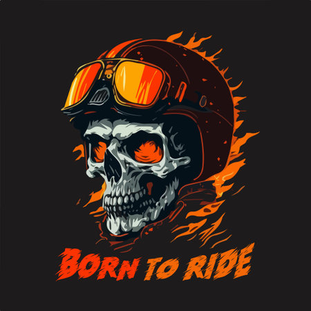 Skull Rider tshirt vector illustration.のイラスト素材