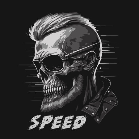 Skull Rider tshirt vector illustration.のイラスト素材