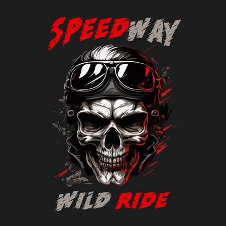Skull Rider tshirt vector illustration.のイラスト素材