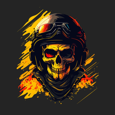 Skull Sky Destroyer tshirt vector illustration.のイラスト素材