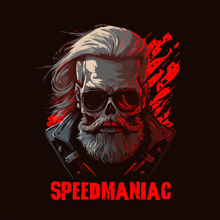 Skull Rider tshirt vector illustration.のイラスト素材