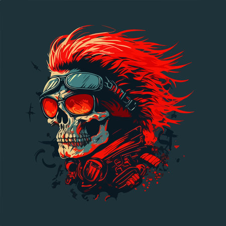 Skull Rider tshirt vector illustration.のイラスト素材