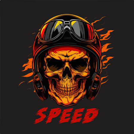 Skull Rider tshirt vector illustration.のイラスト素材