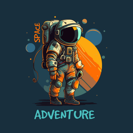 Astronaut space adventure vector contrast t-shirt designのイラスト素材