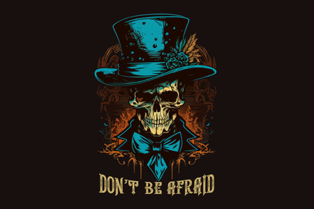 Vector skull gentleman art for t-shirtのイラスト素材