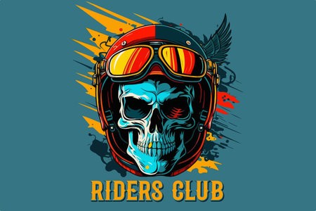 Vector skull riders club art for t-shirtのイラスト素材