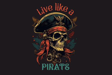 Skull Pirate rum vector illustrationのイラスト素材
