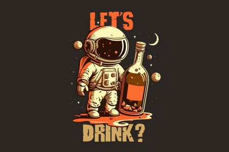 Space Pirate rum vector illustrationのイラスト素材