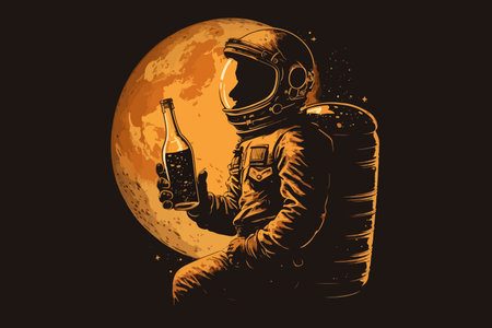 Space Pirate rum vector illustrationのイラスト素材