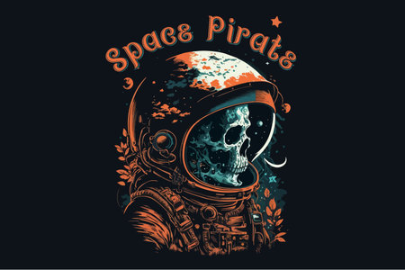 Space Pirate rum vector illustrationのイラスト素材