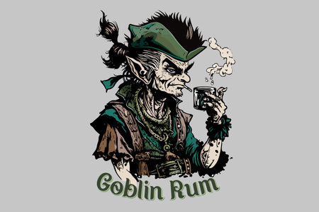 Goblin rum vector illustration for t-shirtのイラスト素材