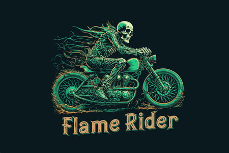 Skull, Biker. Vector illustration for t-shirtのイラスト素材