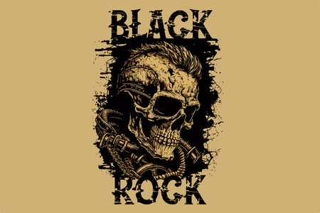 Skull, Rock. Vector illustration for t-shirtのイラスト素材