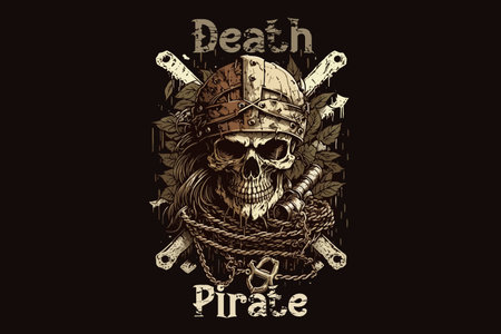 Skull pirate vector illustration for t-shirtのイラスト素材