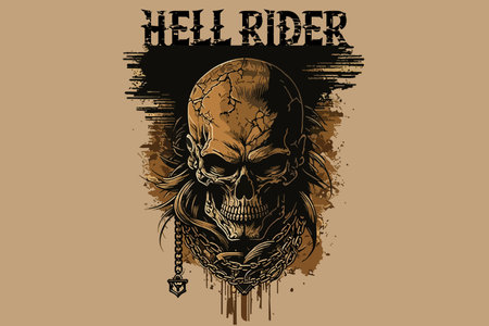 Skull, Biker. Vector illustration for t-shirtのイラスト素材