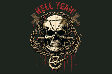 Skull pirate vector illustration for t-shirtのイラスト素材