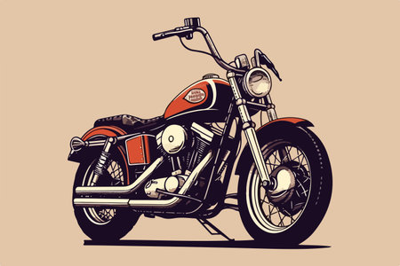 Bike on fire vector vintage illustrationのイラスト素材