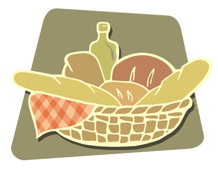 Basket of breads iconのイラスト素材