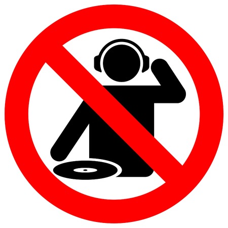 No dj zone warning sign for live music clubsのイラスト素材