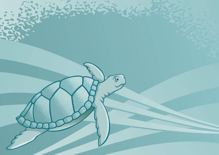 Sea turtle background for page layout or presentationsのイラスト素材