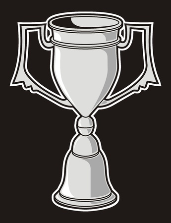Grayscale cup award isolated on black background.のイラスト素材